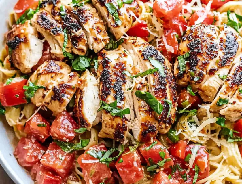 Bruschetta Chicken Pasta Salad