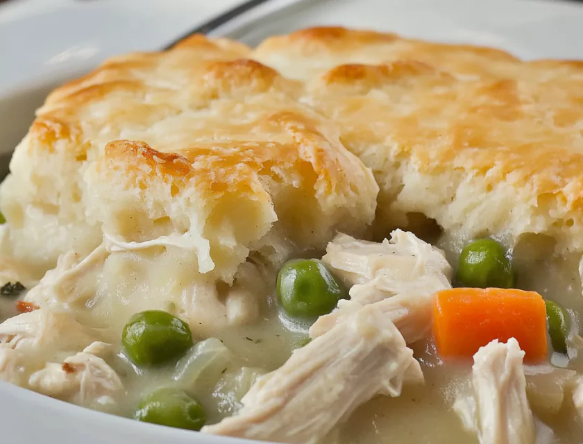 Old-Fashioned Chicken Pot Pie with Biscuit Topping