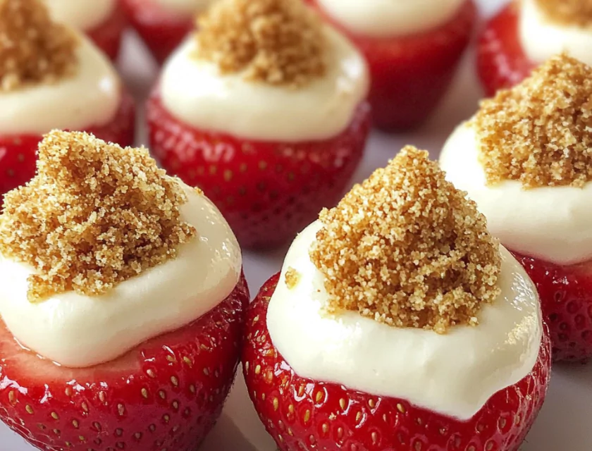 Mini Cheesecake-Stuffed Strawberries