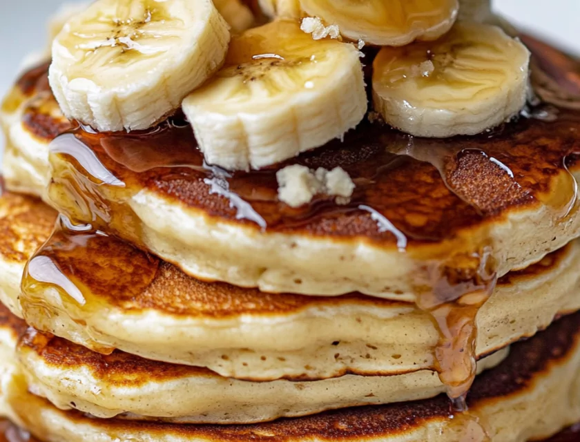 Caramelized Banana Pancake Stack