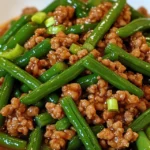 Spicy Ground Turkey and Green Bean Stir-fry