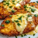 Breaded Chicken Cutlets with Melted Cheese and Parsley