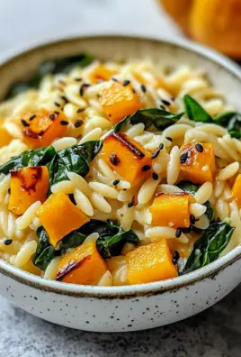 Creamy Orzo with Roasted Butternut Squash and Spinach