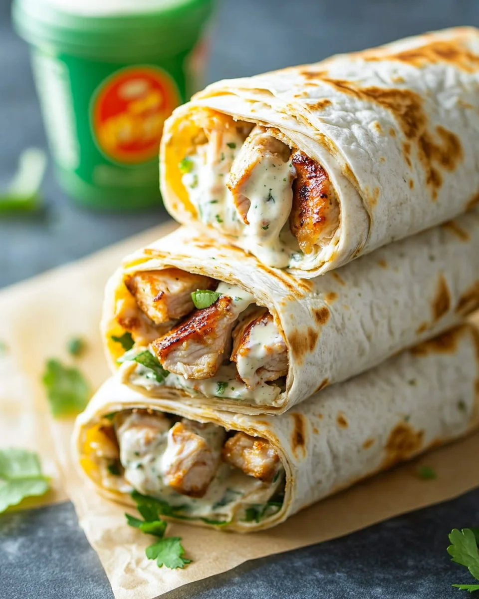 Healthy Grilled Chicken Ranch Wraps
