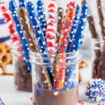 4th of July Chocolate Covered Pretzel Rods