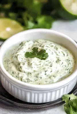 Creamy Cilantro Garlic Sauce With Jalapeños