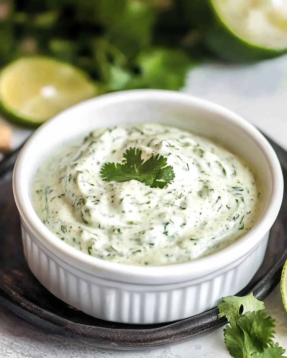 Creamy Cilantro Garlic Sauce With Jalapeños