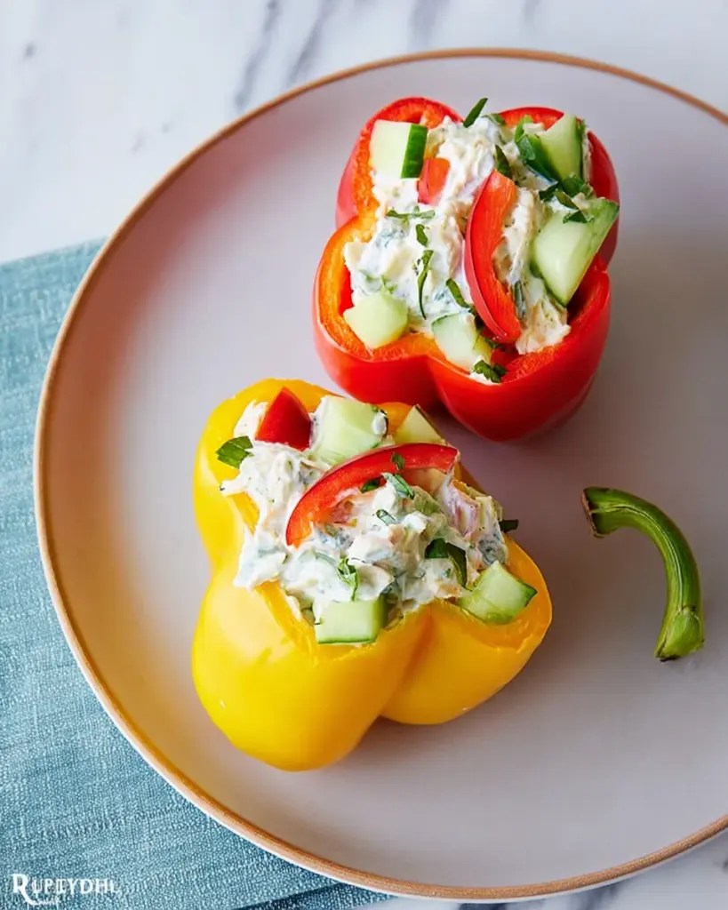 Greek Yogurt Chicken Salad Stuffed Peppers