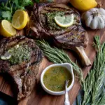 Grilled Flank Steak with Lemon-Herb Sauce