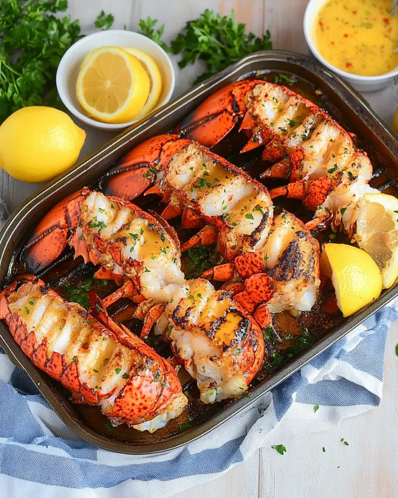 Lemon Butter Grilled Lobster Tails