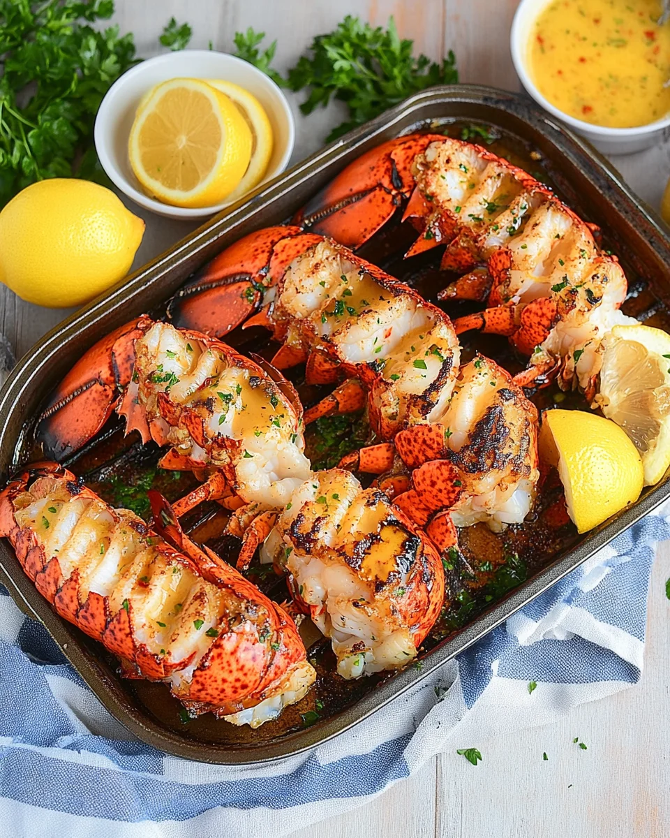 Lemon Butter Grilled Lobster Tails