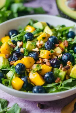 Mango Cucumber Salad with Blueberries and Avocado