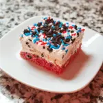 No Bake Fireworks Oreo Cheesecake bars