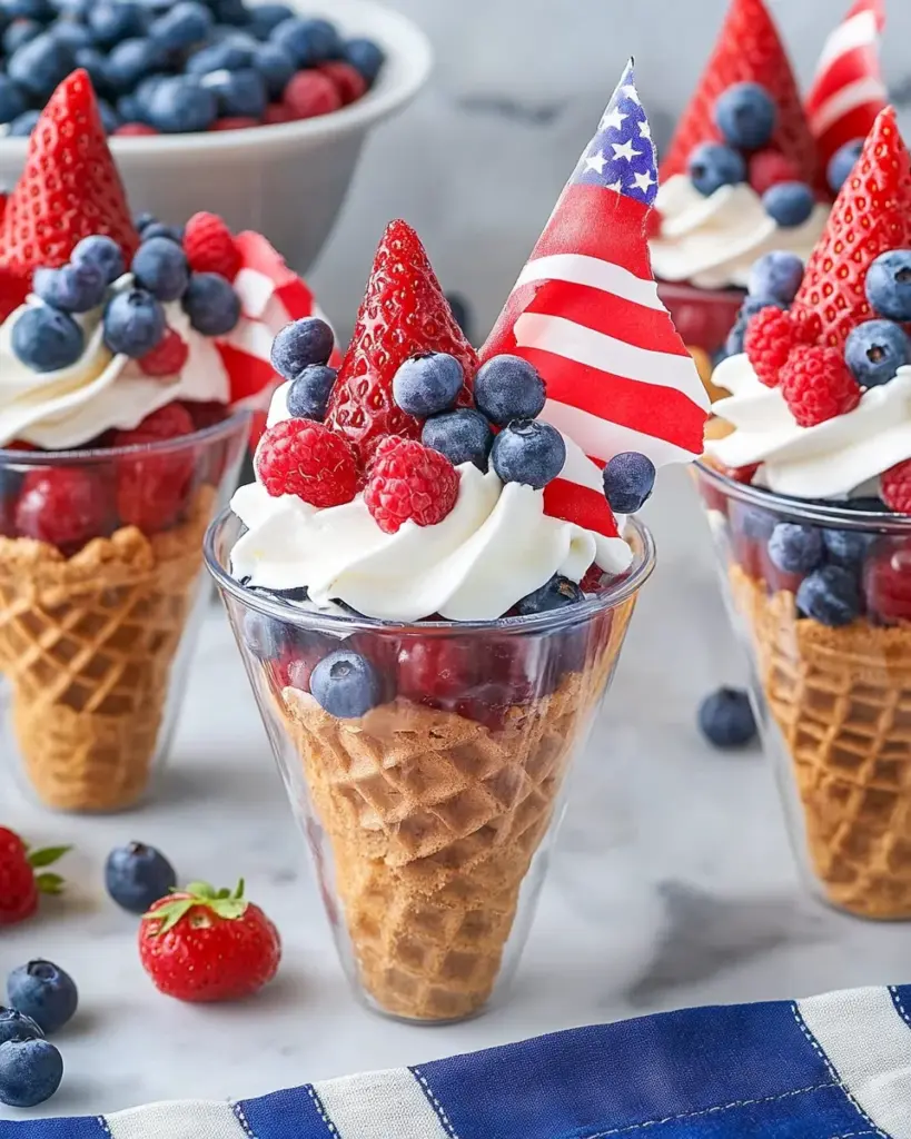 Patriotic Fruit Cones
