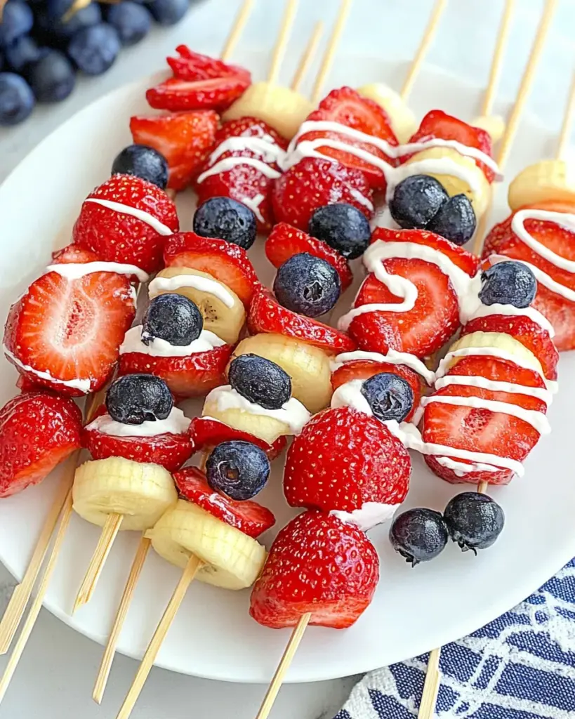 Red, White and Blue Fruit Kabobs