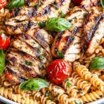 Tomato Basil Pasta with Balsamic Grilled Chicken
