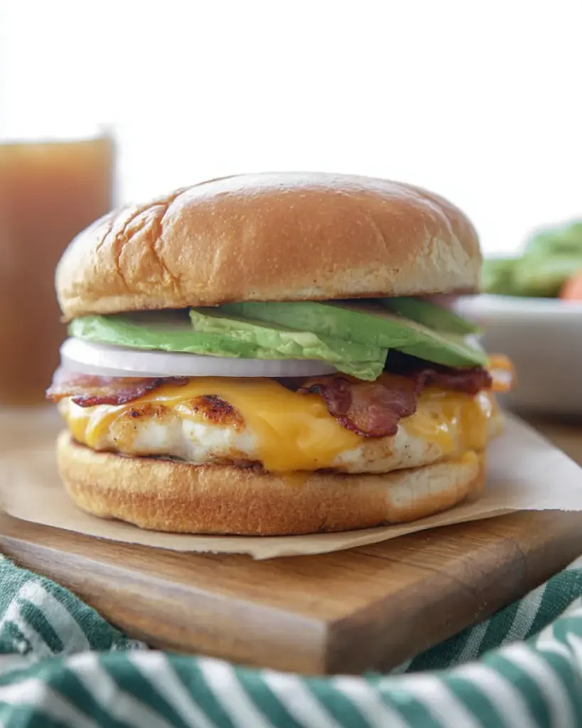 Cheddar Ranch Chicken Burgers