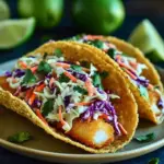 Crispy Fish Tacos with Cilantro Lime Slaw