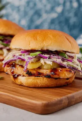 Grilled Chicken Sandwiches with Teriyaki Sauce