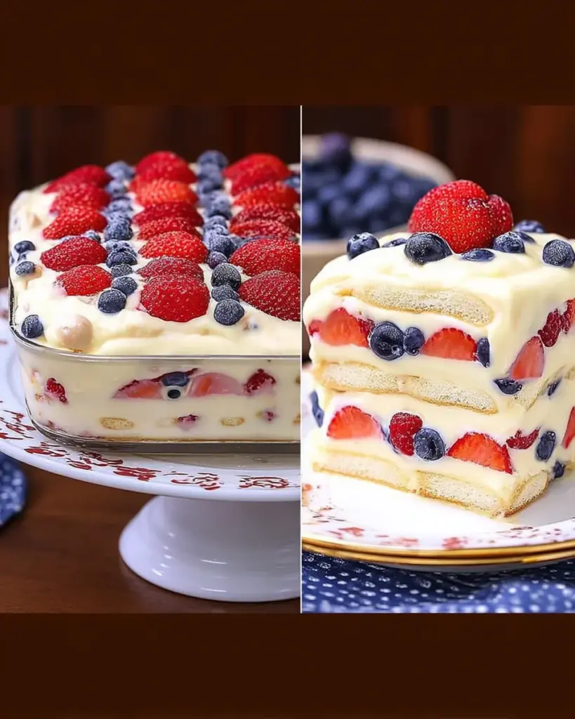 No Bake Icebox Cake with Summer Berries