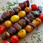 Rosemary Garlic Steak Kebabs