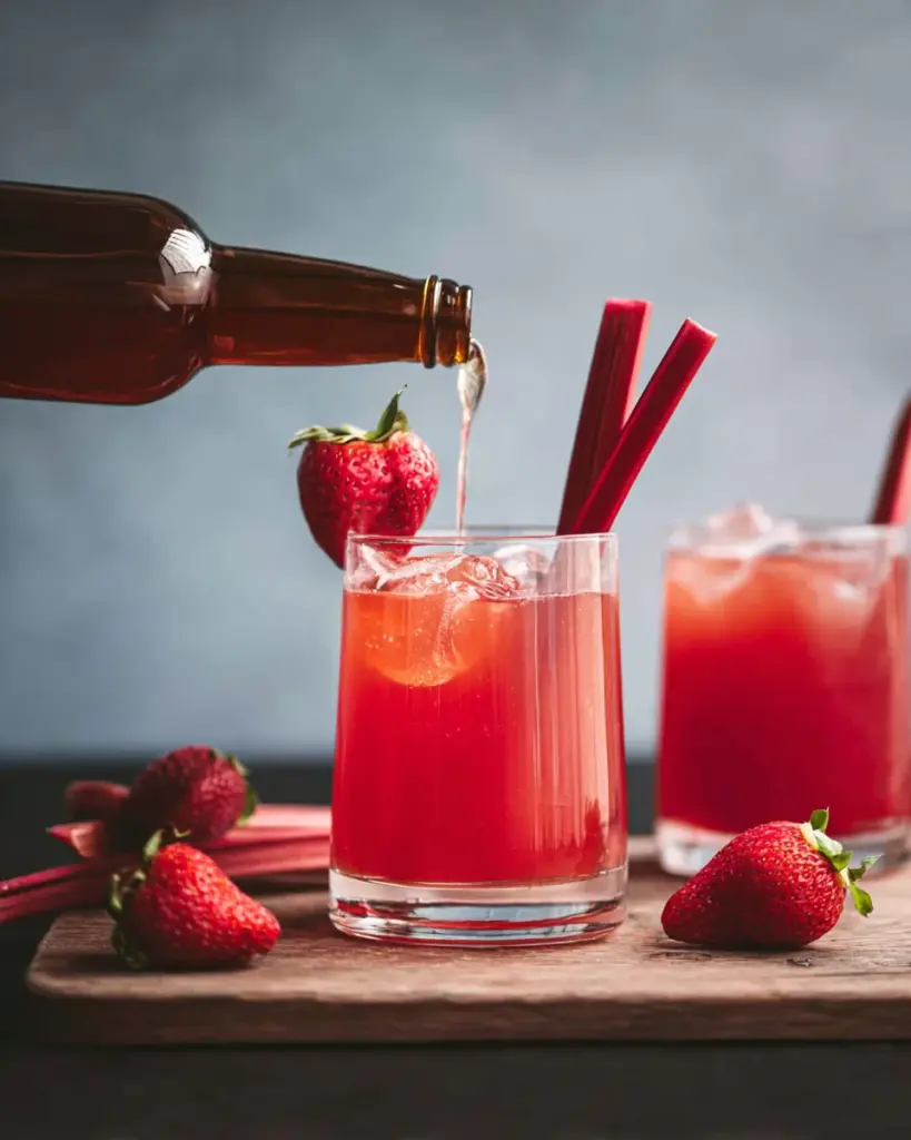Strawberry Rhubarb Fermented Soda