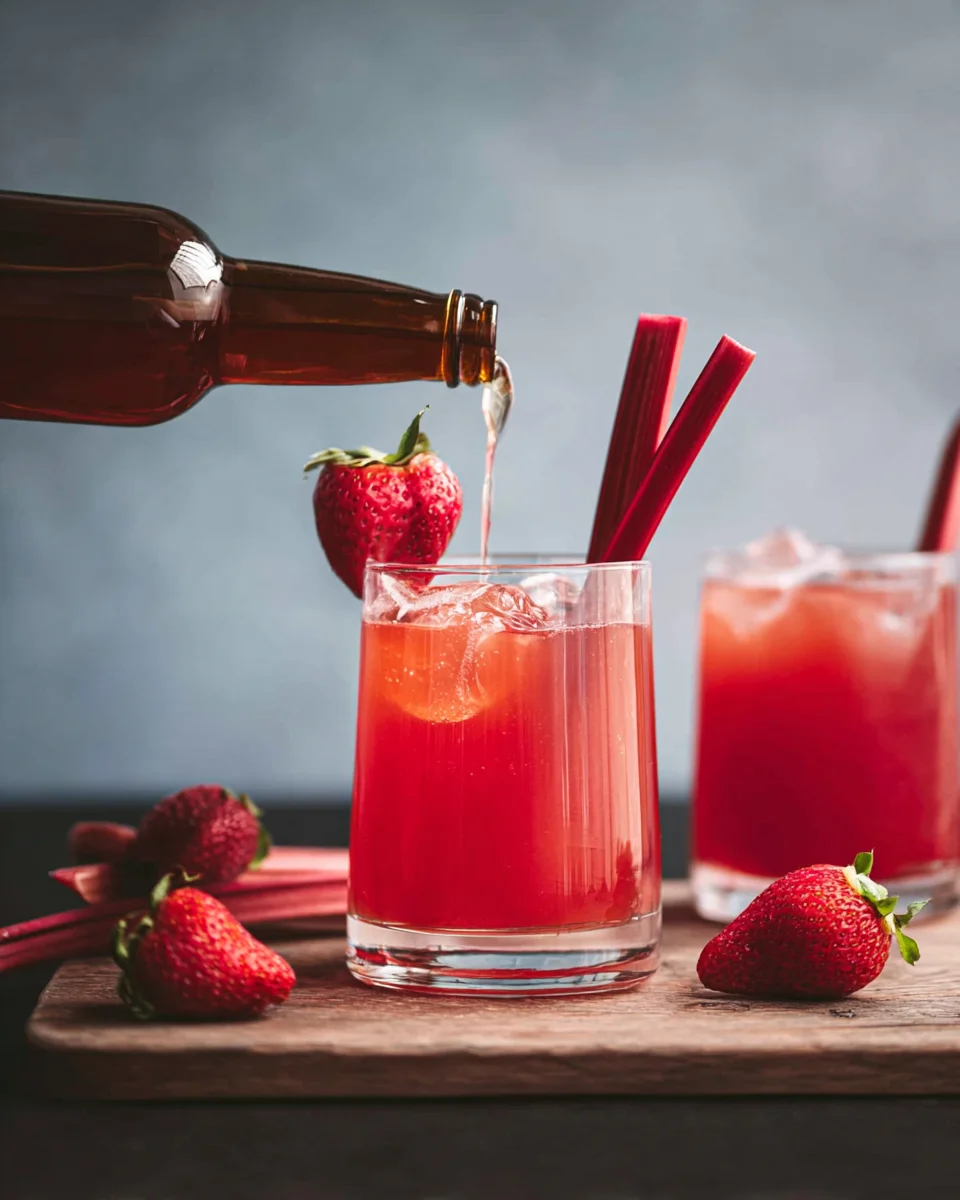 Strawberry Rhubarb Fermented Soda