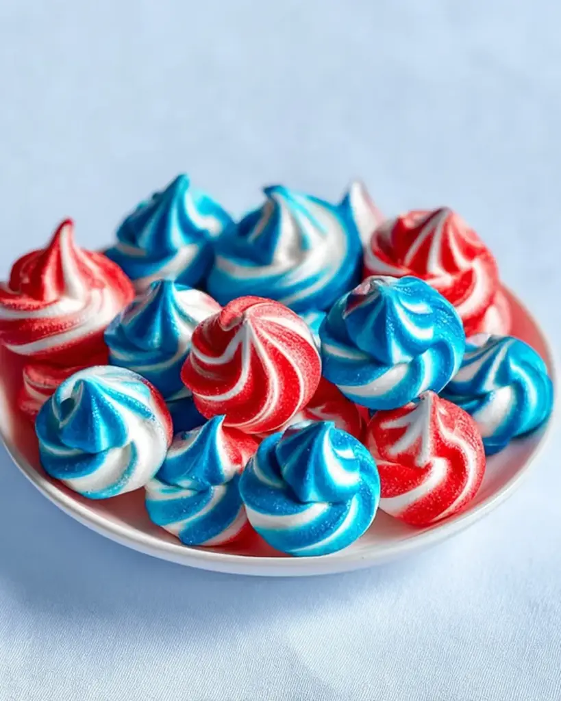 patriotic meringue cookies