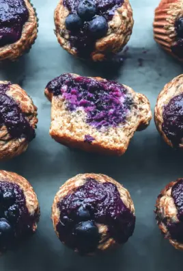 Cardamom-Spiced Blueberry Jam Muffins