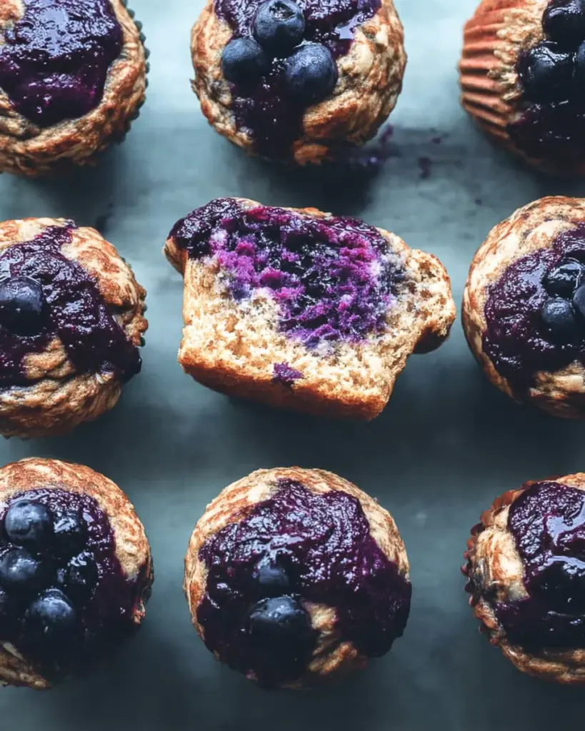 Cardamom-Spiced Blueberry Jam Muffins