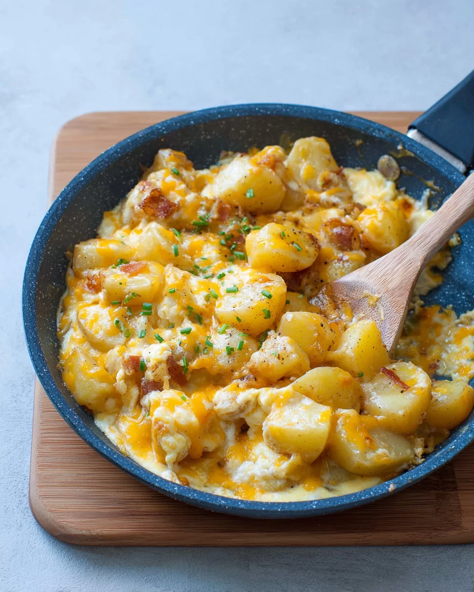 Cheesy Potato Egg Scramble