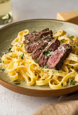 Creamy Garlic Parmesan Steak Pasta