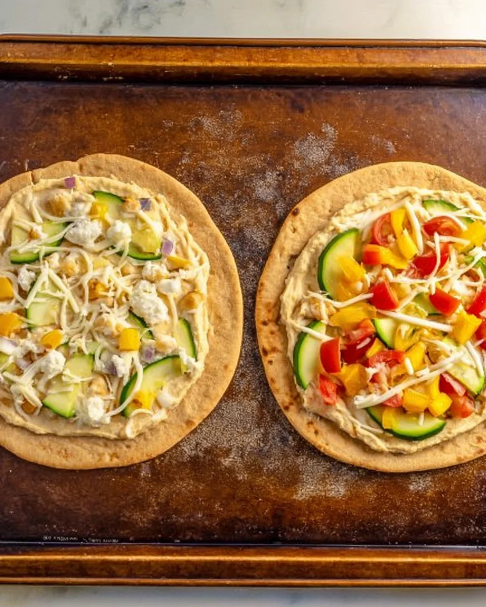 Hummus Pita Pizzas