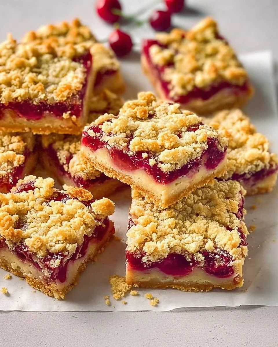 Tart Cherry Cheesecake Crumb Bars