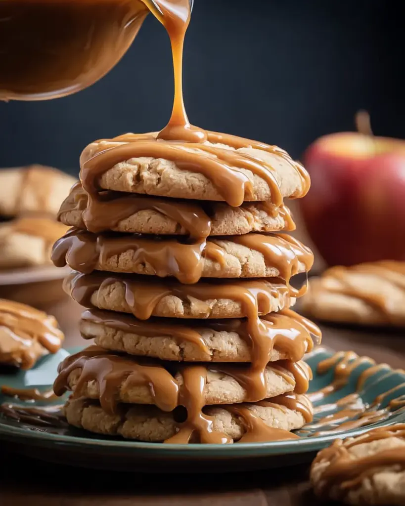 Caramel-Drizzled Apple Cinnamon Cookies