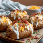 Crack Chicken Stuffed Baked Potatoes