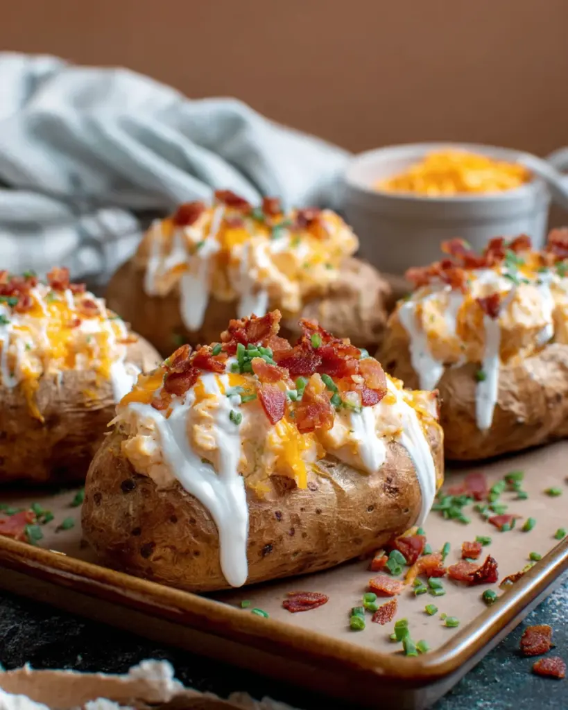 Crack Chicken Stuffed Baked Potatoes