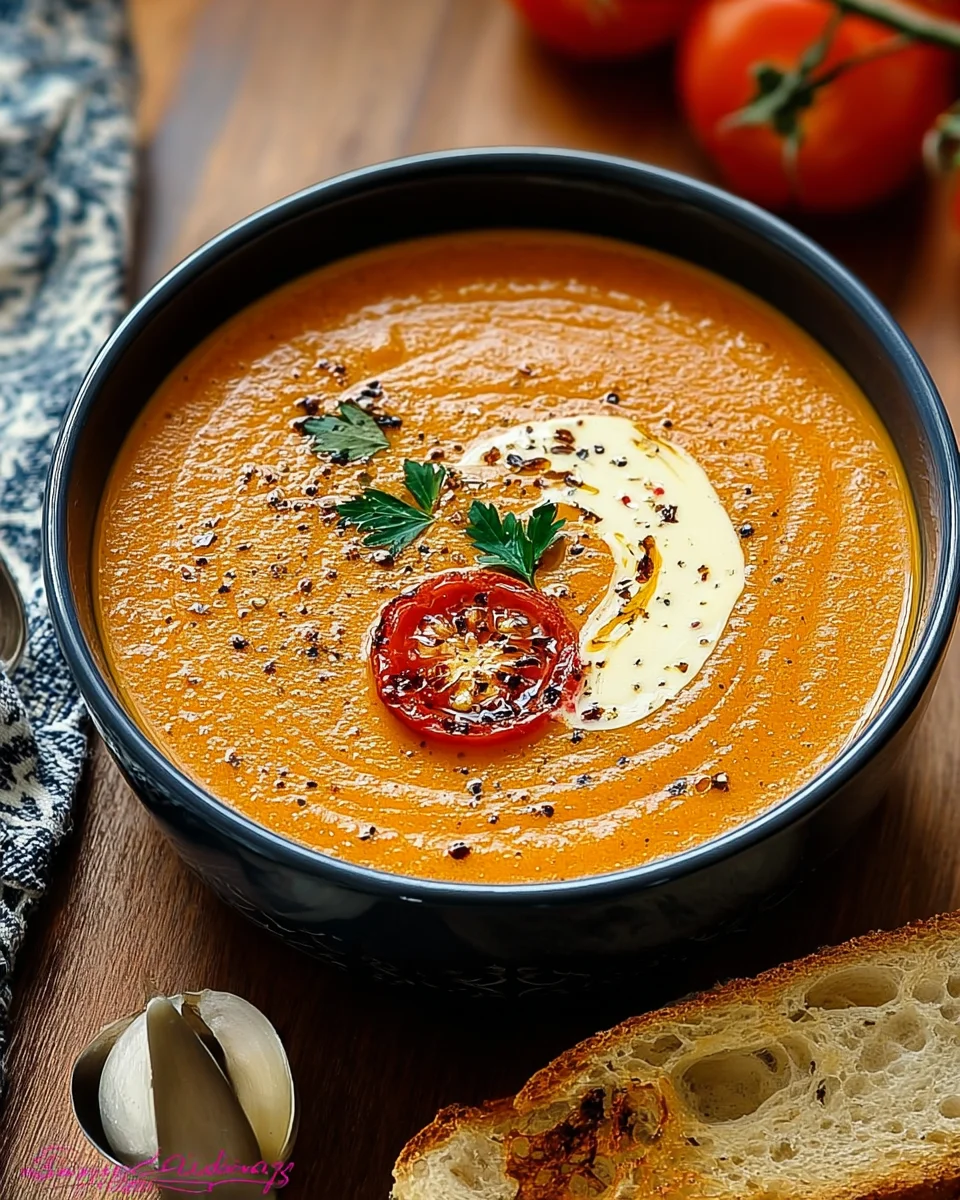 Creamy Roasted Garlic Tomato Soup