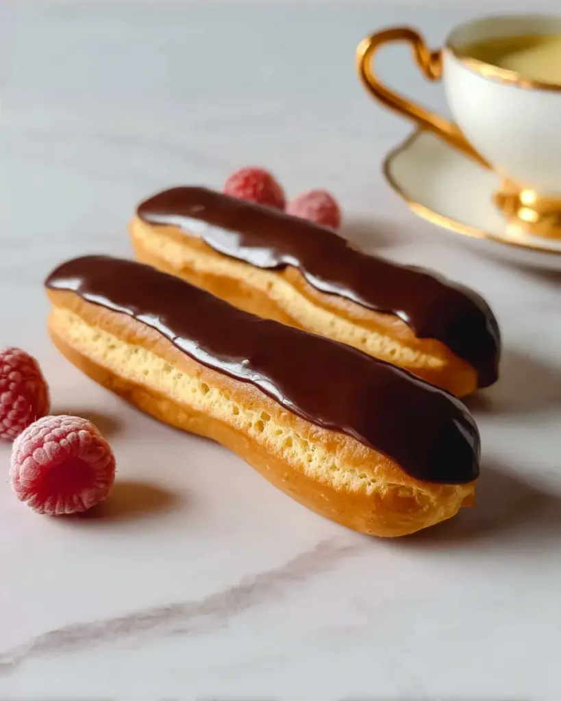 Exquisite Eclairs with Silky Custard Sauce: A Classic French Deligh