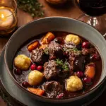 French-Style Beef Stew with Red Wine and Vegetables
