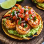 Grilled Shrimp Tostadas with Guacamole & Pico de Gallo