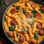 One Pot Creamy Cajun Sausage Pasta (30-Minutes)