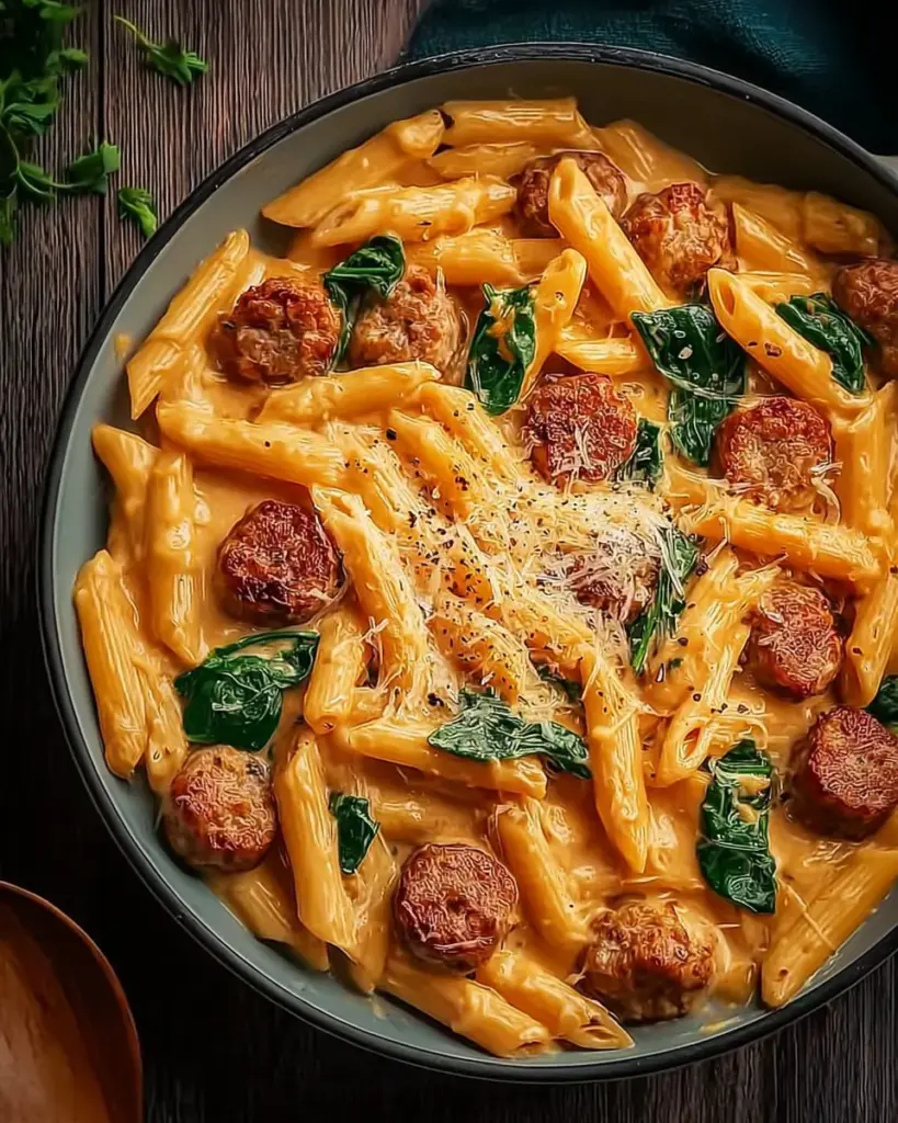 One Pot Creamy Cajun Sausage Pasta (30-Minutes)