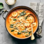 Roasted Red Pepper Ravioli Soup