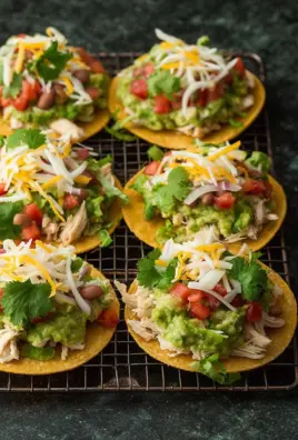 Tostadas with Chicken Guacamole and Beans