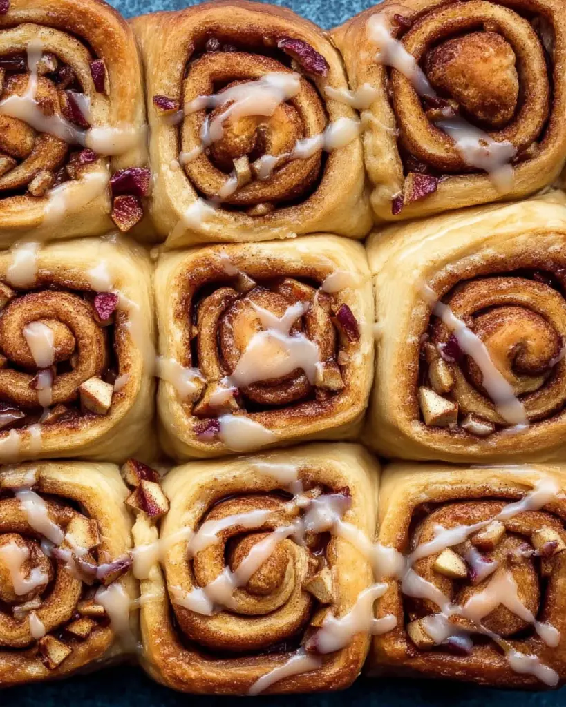 Apple Cinnamon Rolls with Brown Butter Maple Icing
