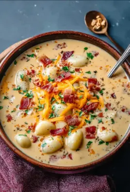 Bacon Cheddar Gnocchi Soup