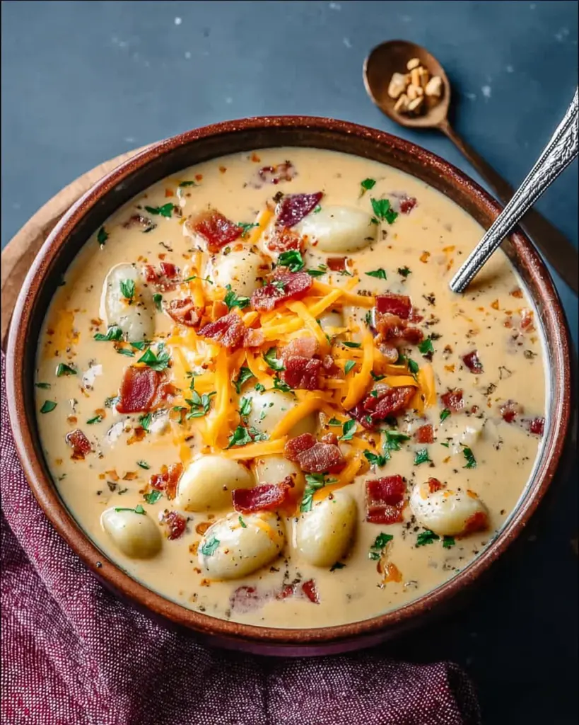 Bacon Cheddar Gnocchi Soup
