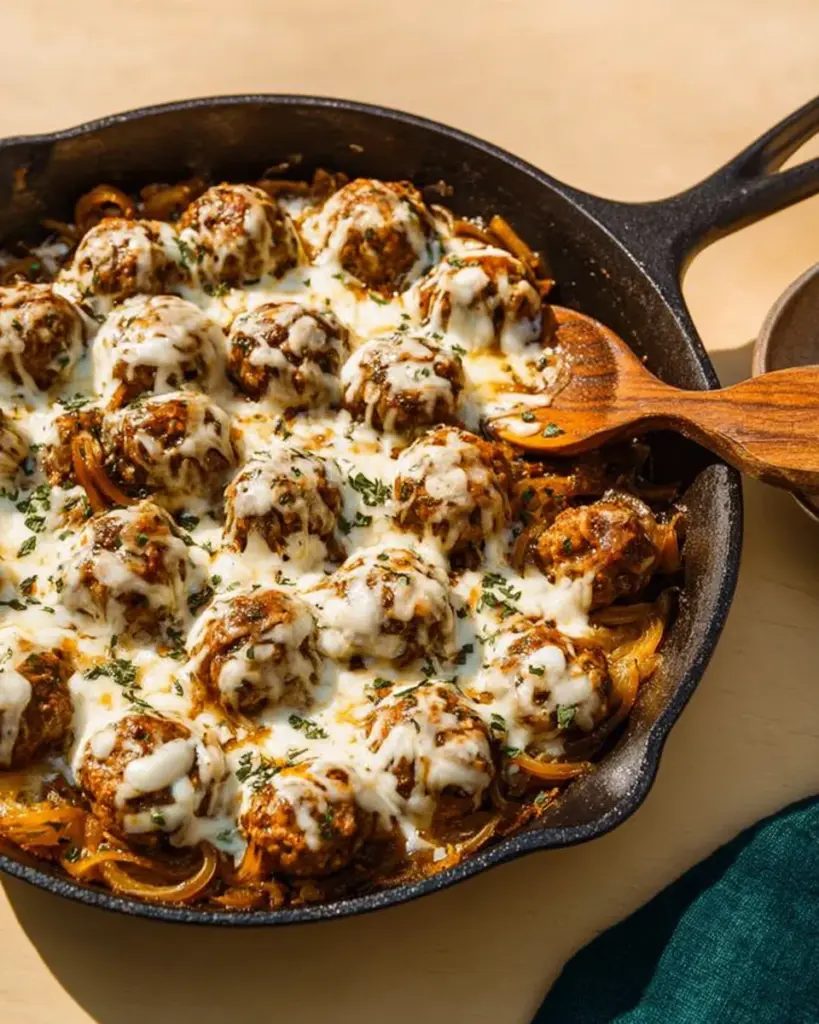 Cheesy French Onion Meatballs