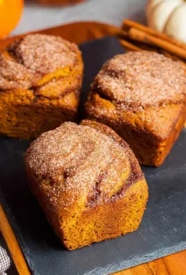 Cinnamon Swirl Pumpkin Bread Mini Loaves